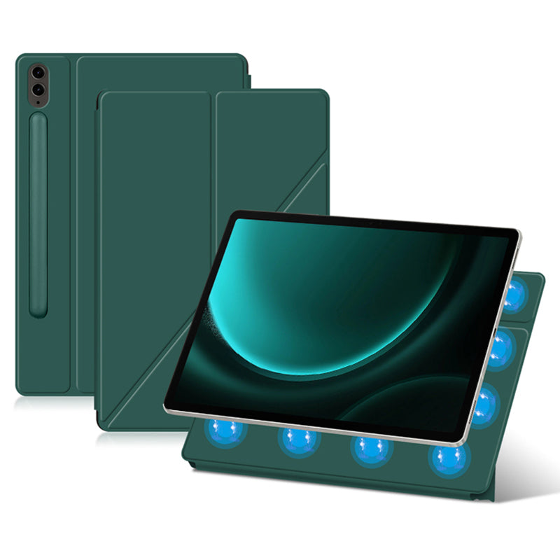 For Samsung Galaxy Tab S9 FE+ Case Magnetic PU Leather+PC Anti-scratch V-fold Stand Tablet Cover For Samsung Galaxy Tab S9 FE+ Case Magnetic PU Leather+PC Anti-scratch V-fold Stand Tablet Cover